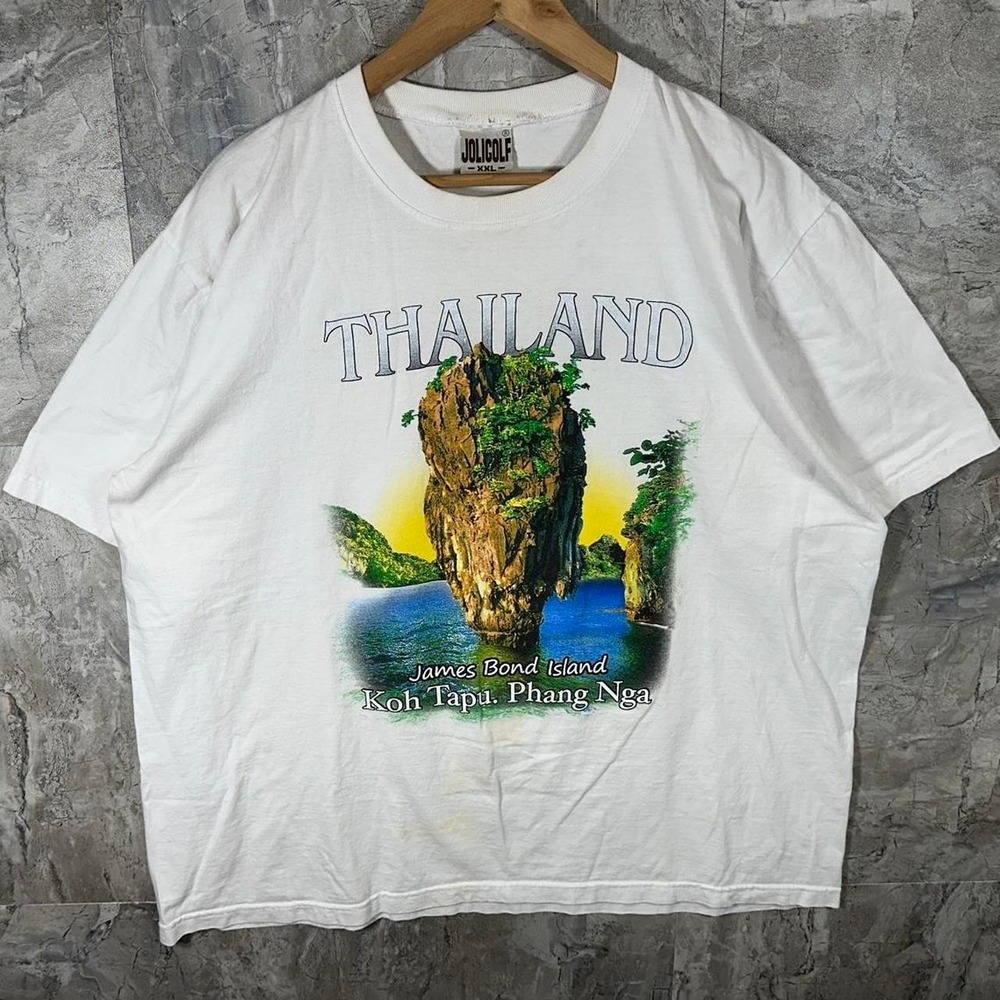 Vintage Thailand James Bond Island white tee shirt Mens Size XXL